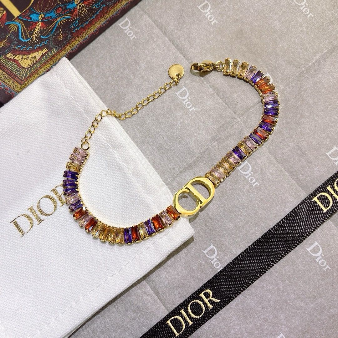 Christian Dior CD Baguette Diamond Bracelet