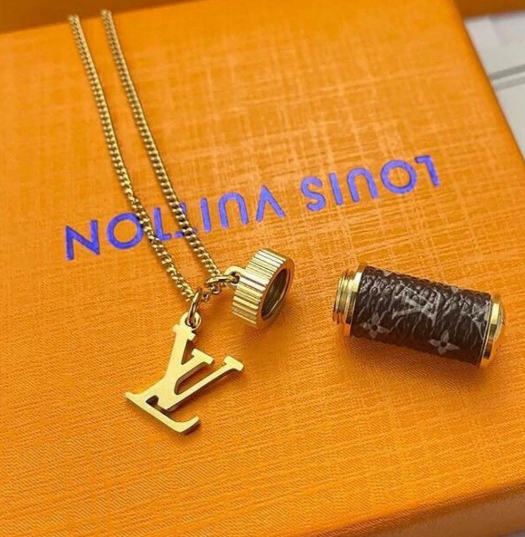 Louis Vuitton Cannes Monogram Reverse Message Cannister Necklace