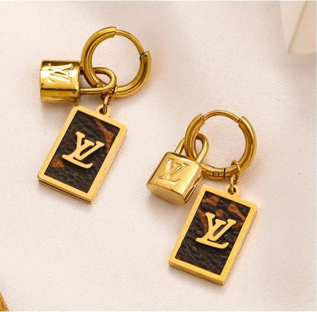 Louis Vuitton Monogram Canvas Padlock Huggie Hoop Earrings