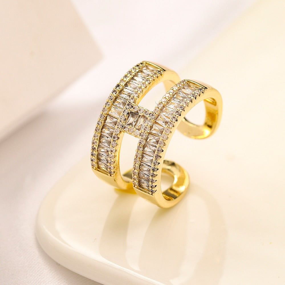 Hermes H Diamond Ring