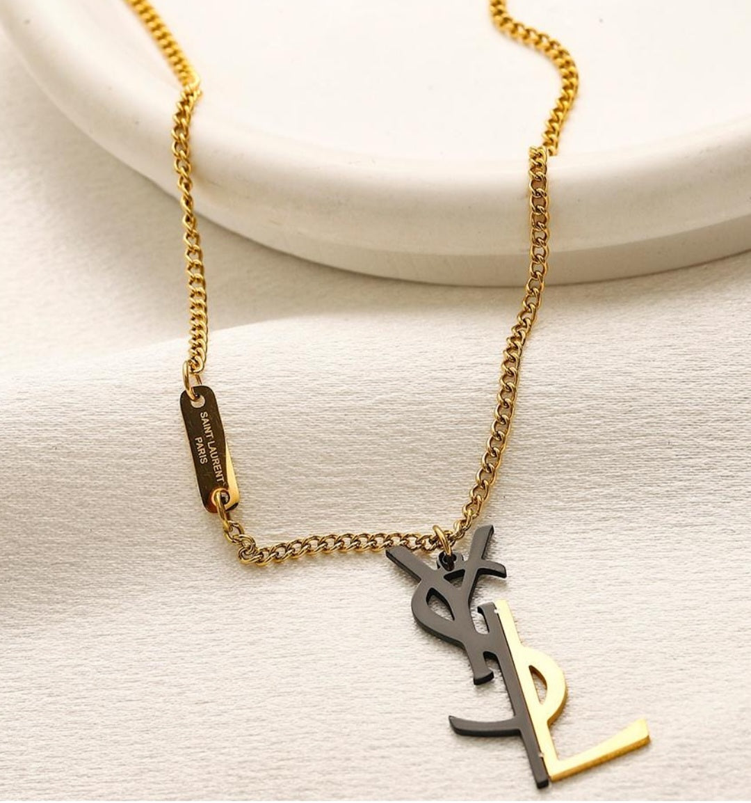 Yves Saint Laurent Noir et Or Necklace