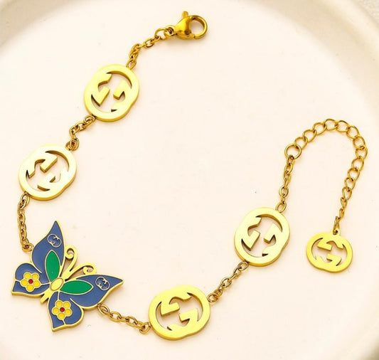 Gucci Vintage GG Butterfly Bracelet