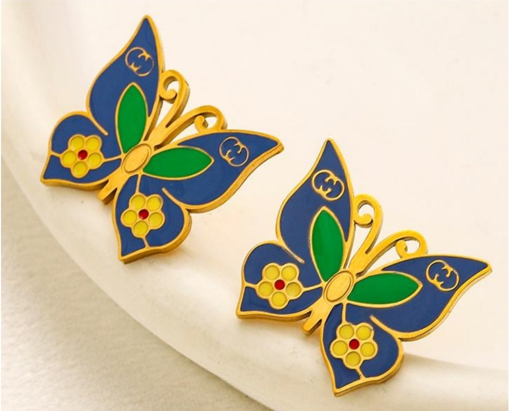 Gucci Vintage GG Butterfly Earrings