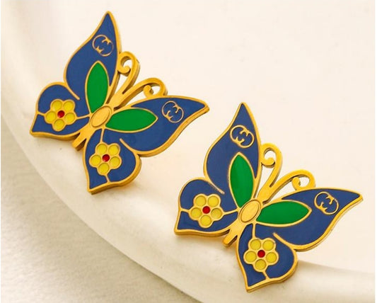 Gucci Vintage GG Butterfly Earrings