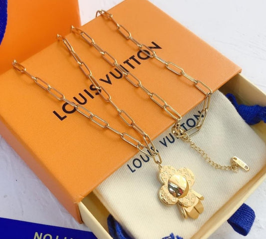 Louis Vuitton Vivienne Mascot Paperclip Necklace