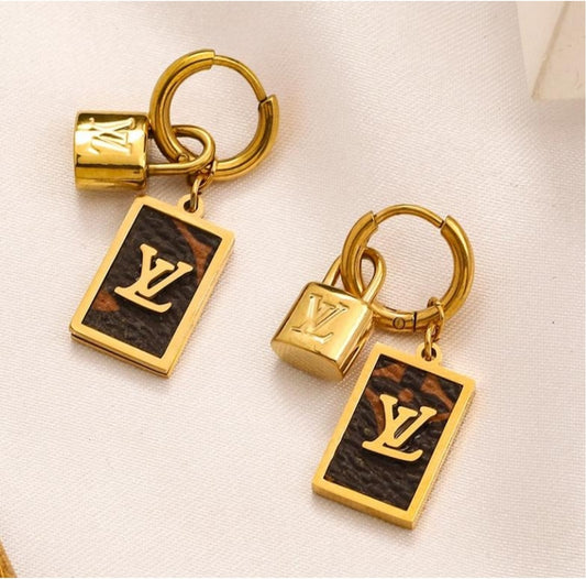 Louis Vuitton Monogram Canvas Padlock Huggie Hoop Earrings