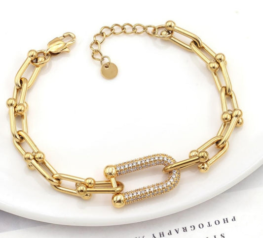 Tiffany & Co. Pavé Lock & Heart Tag Bracelet